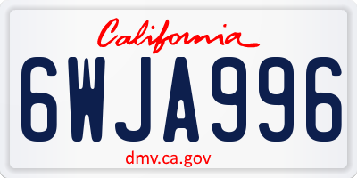 CA license plate 6WJA996