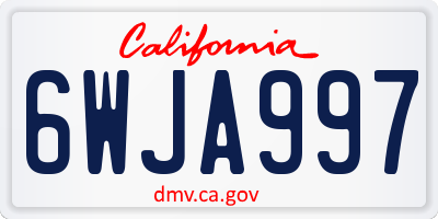 CA license plate 6WJA997