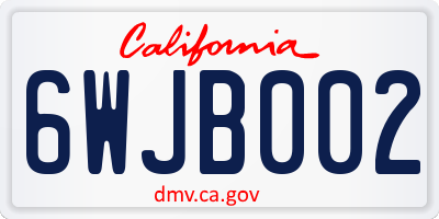 CA license plate 6WJB002