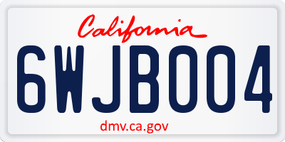 CA license plate 6WJB004