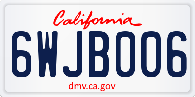 CA license plate 6WJB006