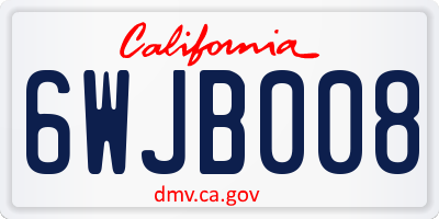 CA license plate 6WJB008
