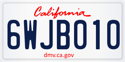 CA license plate 6WJB010