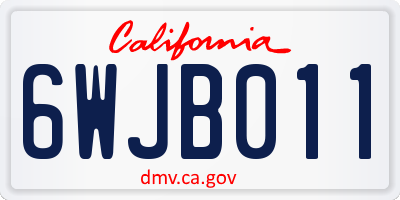 CA license plate 6WJB011
