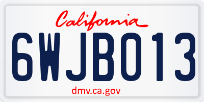 CA license plate 6WJB013