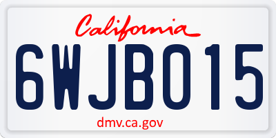 CA license plate 6WJB015