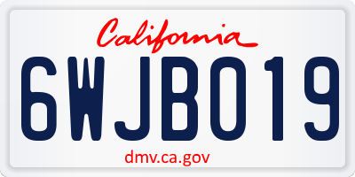 CA license plate 6WJB019