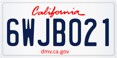 CA license plate 6WJB021