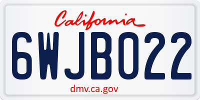 CA license plate 6WJB022