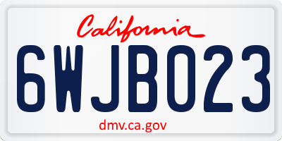 CA license plate 6WJB023