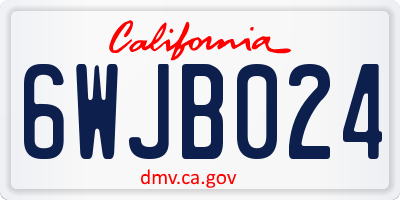 CA license plate 6WJB024