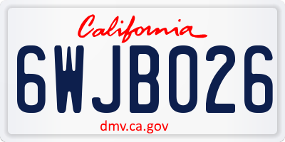 CA license plate 6WJB026