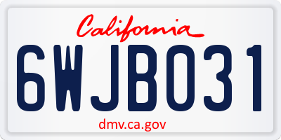 CA license plate 6WJB031