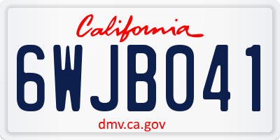 CA license plate 6WJB041