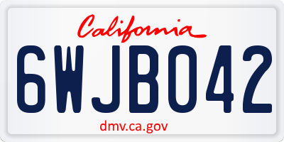 CA license plate 6WJB042