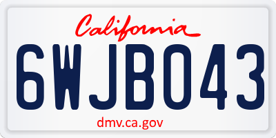 CA license plate 6WJB043