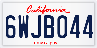 CA license plate 6WJB044