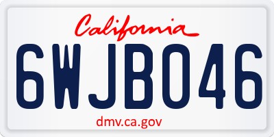 CA license plate 6WJB046