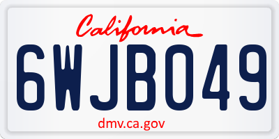 CA license plate 6WJB049