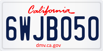 CA license plate 6WJB050