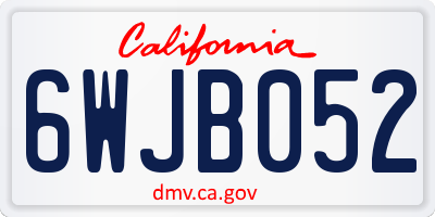 CA license plate 6WJB052
