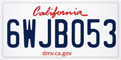 CA license plate 6WJB053