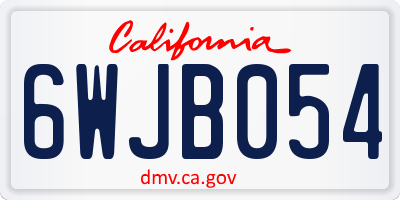 CA license plate 6WJB054