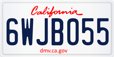 CA license plate 6WJB055
