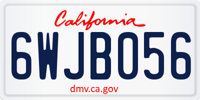 CA license plate 6WJB056