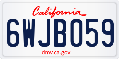 CA license plate 6WJB059
