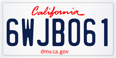 CA license plate 6WJB061