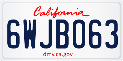 CA license plate 6WJB063