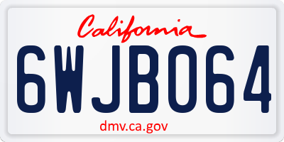 CA license plate 6WJB064
