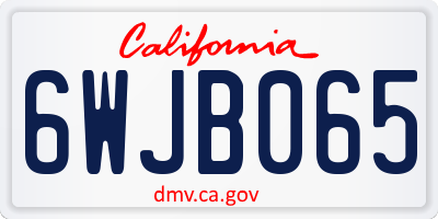 CA license plate 6WJB065