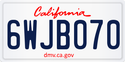 CA license plate 6WJB070
