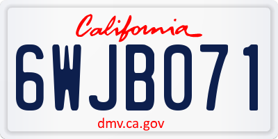 CA license plate 6WJB071
