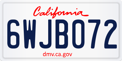 CA license plate 6WJB072
