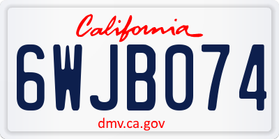 CA license plate 6WJB074
