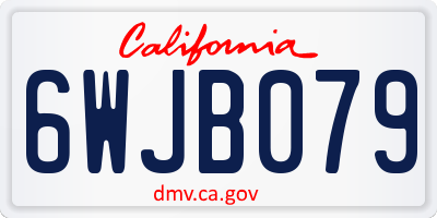 CA license plate 6WJB079