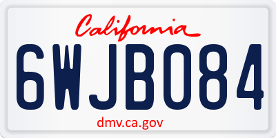 CA license plate 6WJB084
