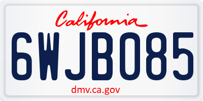 CA license plate 6WJB085