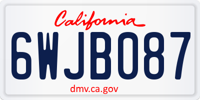 CA license plate 6WJB087