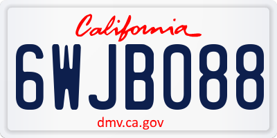 CA license plate 6WJB088