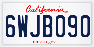 CA license plate 6WJB090