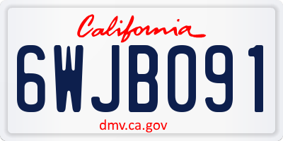 CA license plate 6WJB091