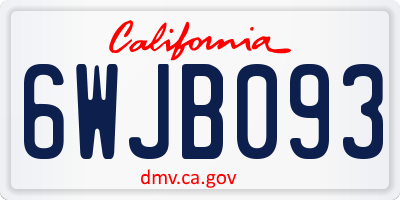 CA license plate 6WJB093