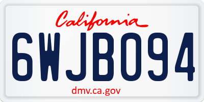 CA license plate 6WJB094