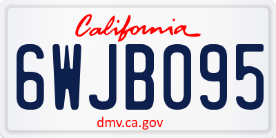 CA license plate 6WJB095