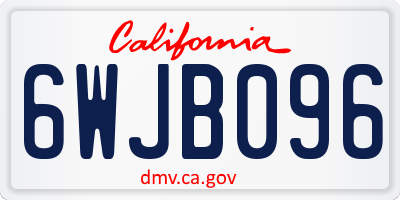 CA license plate 6WJB096