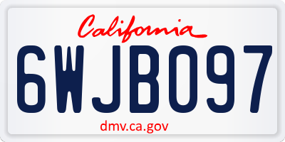 CA license plate 6WJB097